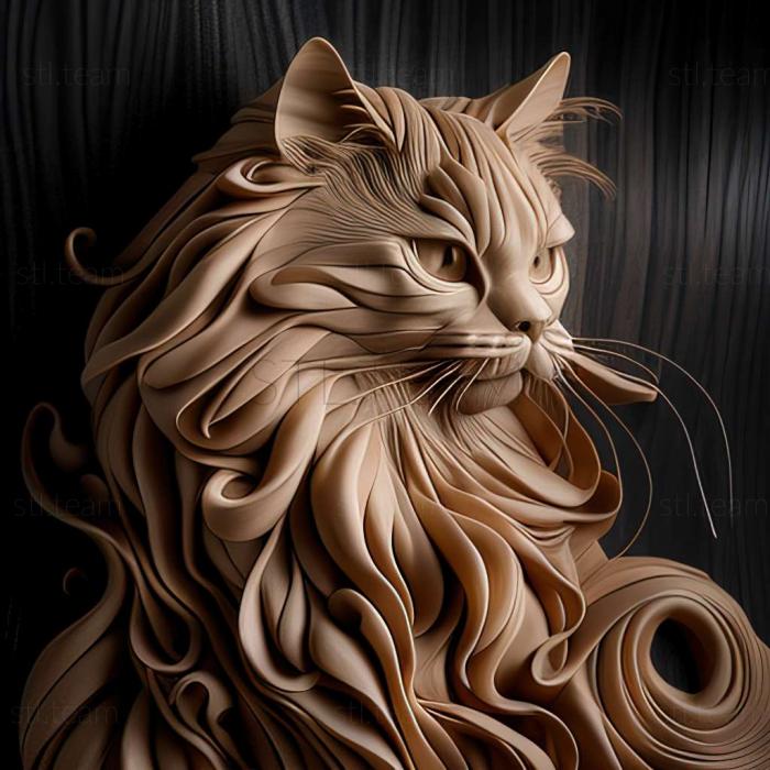 3D model Oriental Longhair cat (STL)